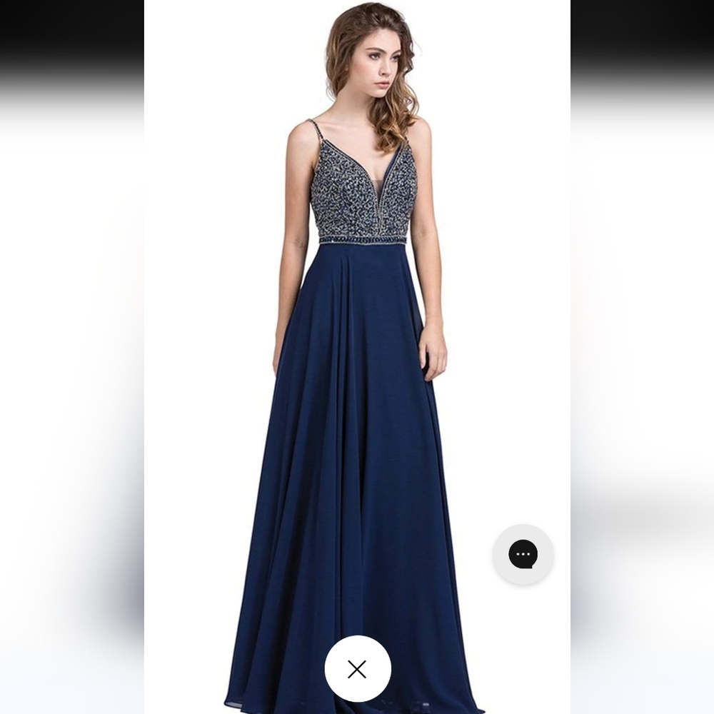 Dancing Queen llusion Racer Back A-Line Prom Gown Size M